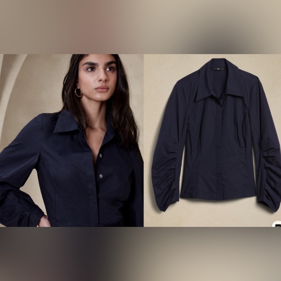 Banana Republic Black Button-Down Shirt - Picture 2 of 5